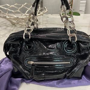 Pauric Sweeney Snakeskin and Black Leather Bag